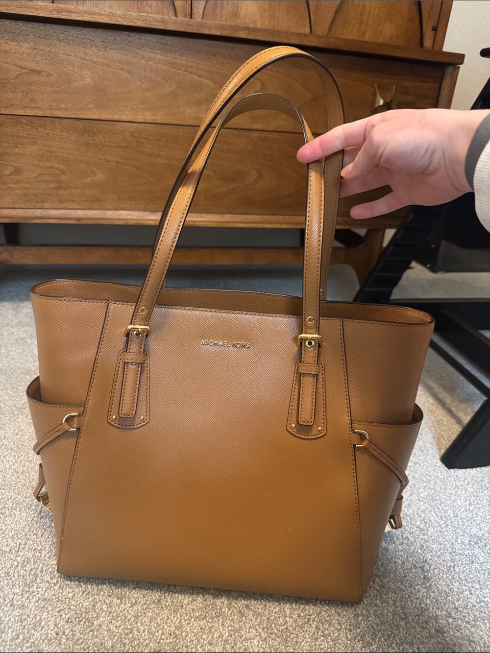 Michael Kors Cognac Saffiano Leather Tote